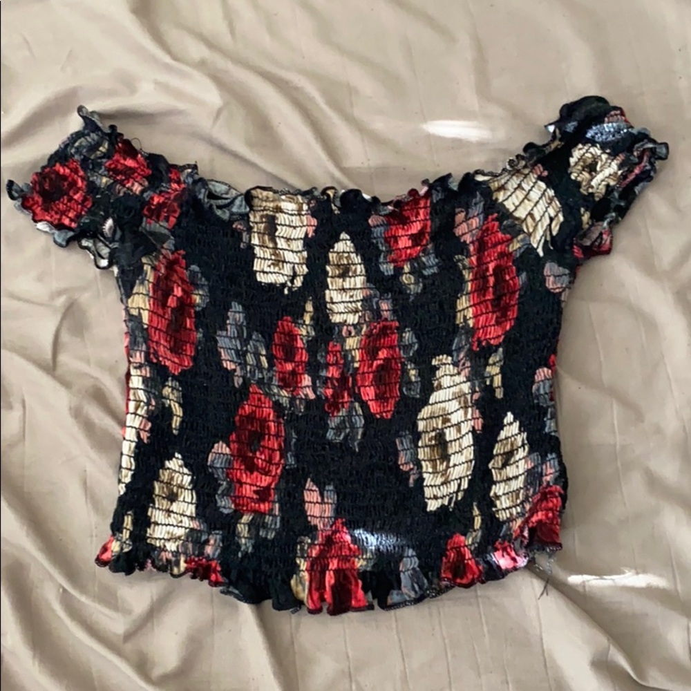 Off-the-shoulder crop top